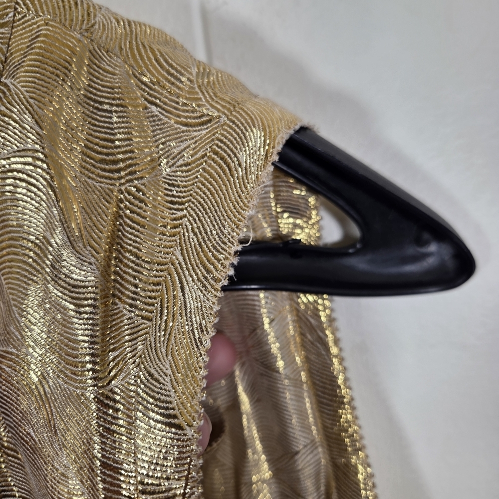 Tory Burch Trumpet Sleeveless Gold Ruffle Silk Blend Blouse Size 6 - Picture 12 of 16